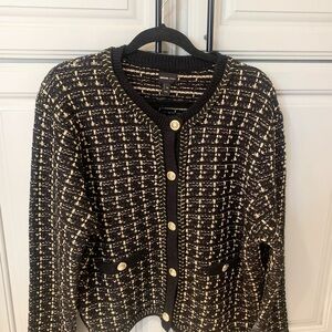 River Island Black and Gold Knit cardigan Size 14